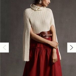 Anthropologie Cream Turtleneck Sweater/Poncho
